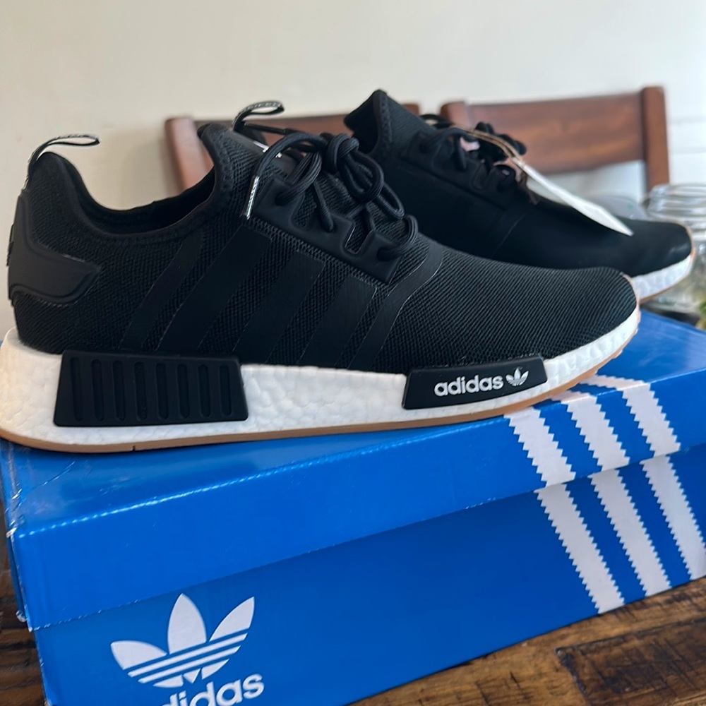 Men’s NMD_R1 Primeblue sneakers from Adidas Originals 10 black and white
